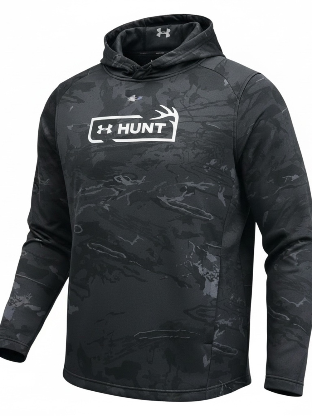 Under Armour "Hunt" Hoodie - Mens XXL Dark Camo Pullover Logo Hunting Loose Fit - Picture 3 of 8